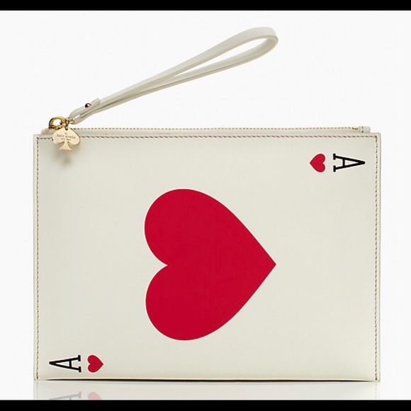 SOLD KATE SPADE BELLA ACE OF HEARTS WRISTLET - Picture 3 of 8